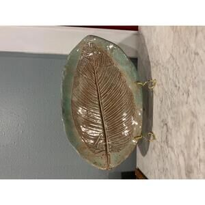 Handmade Ceramic Leaf Shaped Serving Platter